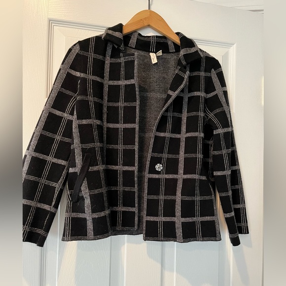 Anthropologie Moth Windowpane Sweater Blazer - Picture 4 of 5